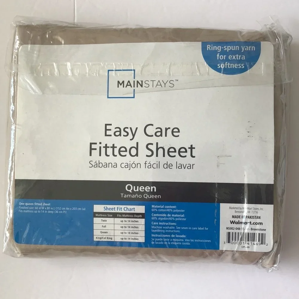 Mainstays fitted sheet